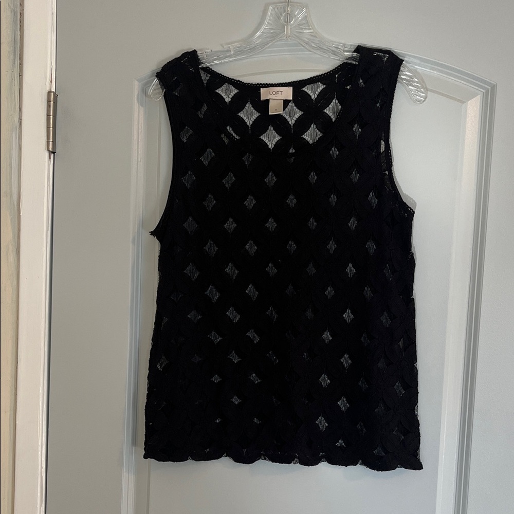 LOFT Elegant Black Sleeveless Tank